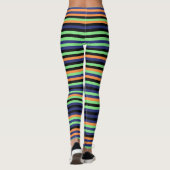 Halloween pompoen Sinaasappel zwart gestreepte Leg Leggings (Achterkant)