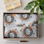 Halloween pompoen Sinaasappel zwart wit Tissuepapier (Geschenk)