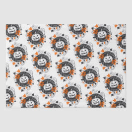 Halloween pompoen Sinaasappel zwart wit Tissuepapier