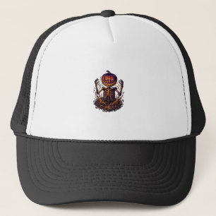 Halloween Pompoen Skelet Magie Portaal Vlammen_1 Trucker Pet