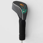 Halloween Pompoen Skelet Speelt Pool Biljart Golfheadcover (Schuin)