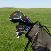 Halloween Pompoen Skelet Speelt Pool Biljart Golfheadcover (Insitu)
