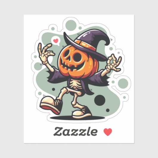 Halloween pompoen skelet sticker (Vel)