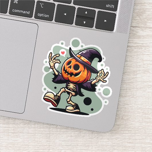 Halloween pompoen skelet sticker (Detail)