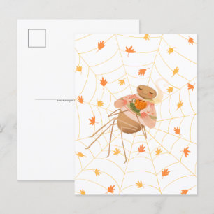 Halloween Pompoen Spice Cosy Spider Briefkaart