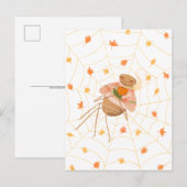 Halloween Pompoen Spice Cosy Spider Briefkaart (Voorkant / Achterkant)