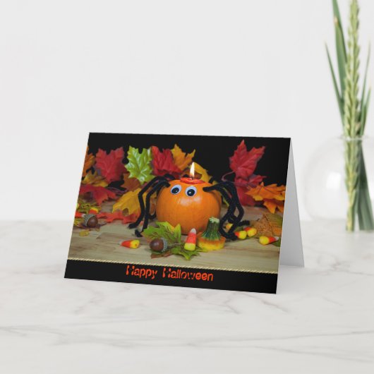 Halloween Pompoen Spin Kaart (Voorkant)