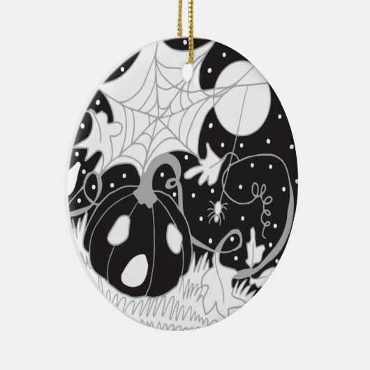  Halloween Pompoen & Spin Keramisch Ornament (Rechts)