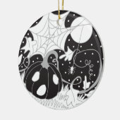 Halloween Pompoen & Spin Keramisch Ornament (Links)