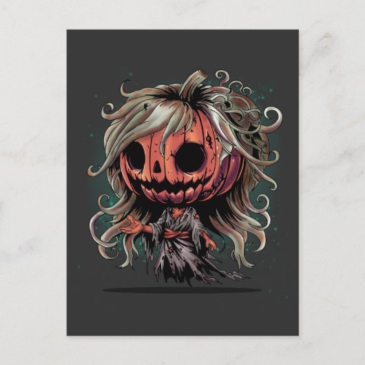 Halloween Pompoen Spook Briefkaart (Voorkant)