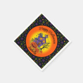 Halloween pompoen spookhuis NAAM Verjaardag Servet (Hoek)