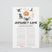 Halloween pompoen spooky alfabet Baby shower spel Briefpapier (Staand voorkant)