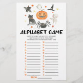 Halloween pompoen spooky alfabet Baby shower spel Briefpapier (Voorkant)