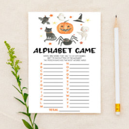 Halloween pompoen spooky alfabet Baby shower spel Briefpapier