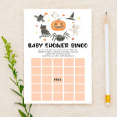 Halloween pompoen spooky bingo Baby shower spel Briefpapier