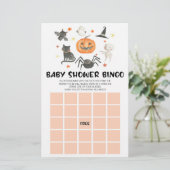 Halloween pompoen spooky bingo Baby shower spel Briefpapier (Staand voorkant)
