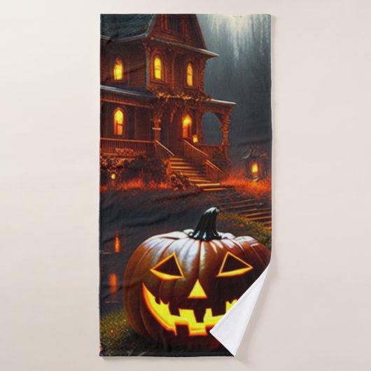 Halloween/pompoen/spooky/herfst Badhanddoek (Badhanddoek)