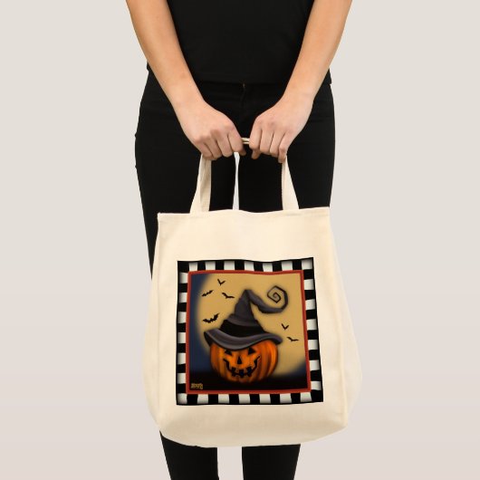 Halloween Pompoen Spooky Leuke Inspirivity Tote Bag (Voorkant (product))
