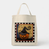 Halloween Pompoen Spooky Leuke Inspirivity Tote Bag (Achterkant)