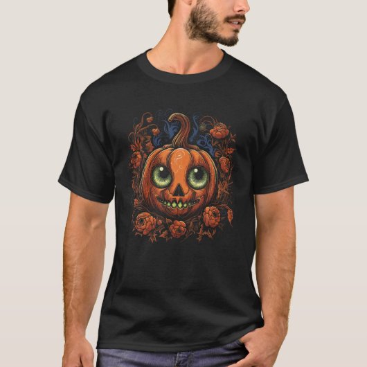 Halloween Pompoen Spooky Pompoen Gezicht Vrouwen K T-shirt (Voorkant)