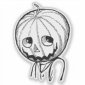Halloween pompoen sticker (Voorkant)
