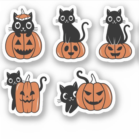 Halloween pompoen sticker (Voorkant)