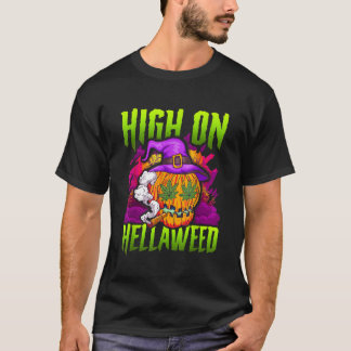 Halloween pompoen stoner onkruid gewricht roken TS T-shirt
