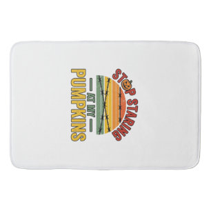 Halloween Pompoen Stop met Staren Grappige Vintage Badmat