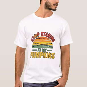 Halloween Pompoen Stop met Staren Grappige Vintage T-shirt