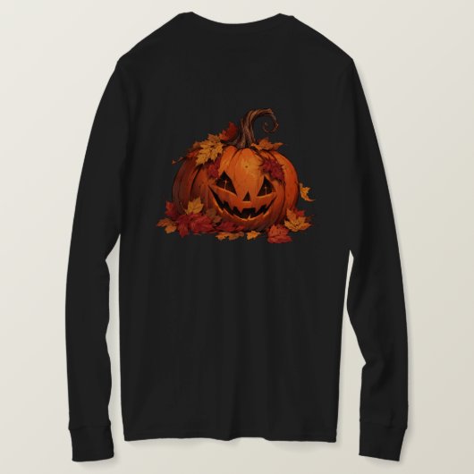 Halloween Pompoen T-Shirt (Design achterkant)