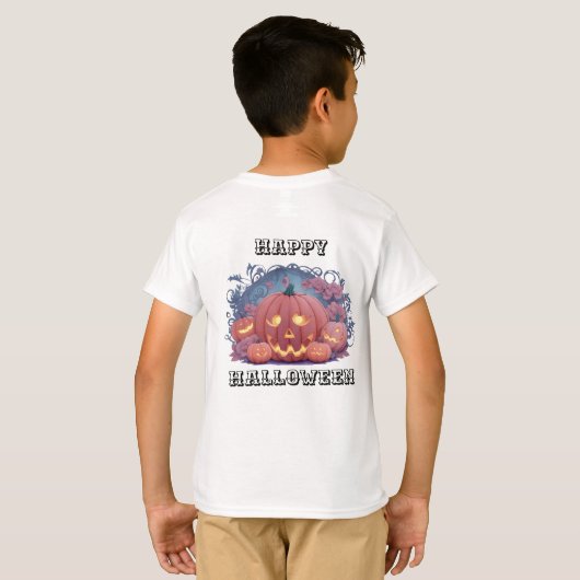 Halloween pompoen t-shirt (Achterkant volledig)