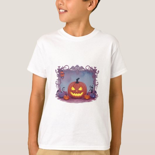 Halloween pompoen t-shirt (Voorkant)