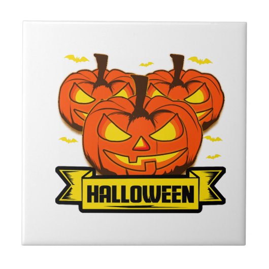 Halloween Pompoen                            Tegeltje (Voorkant)