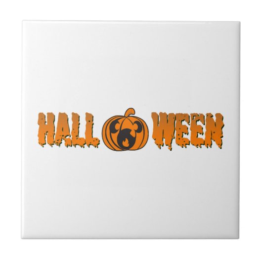 Halloween Pompoen Tegeltje (Voorkant)