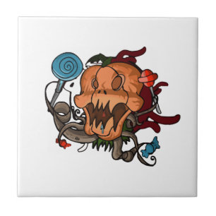 Halloween Pompoen                        Tegeltje