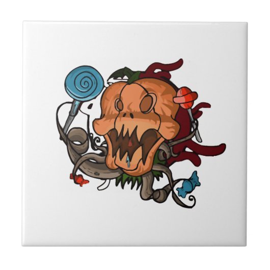 Halloween Pompoen                        Tegeltje (Voorkant)