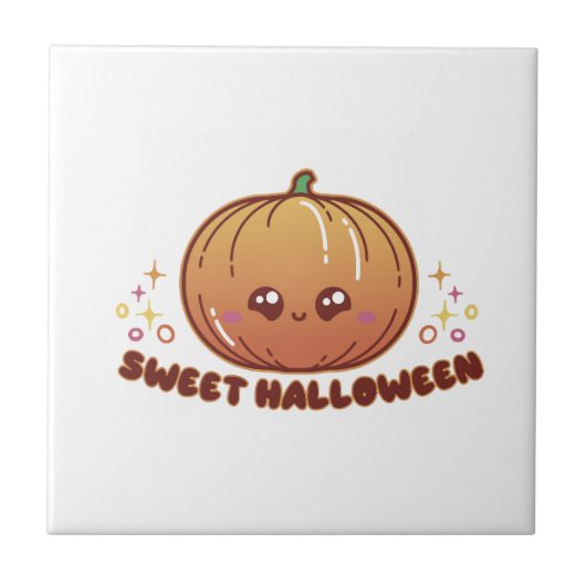 Halloween pompoen tegeltje (Voorkant)