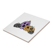 Halloween pompoen tegeltje (Zijkant)
