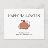 Halloween pompoen tekenen Schattigee typografie Feestdagenkaart (Voorkant)