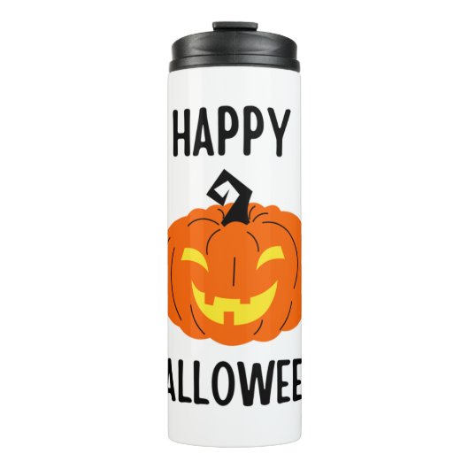 Halloween Pompoen Thermosbeker (Voorkant)