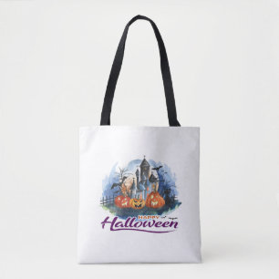 Halloween pompoen tote bag