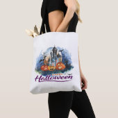 Halloween pompoen tote bag (Dichtbij)