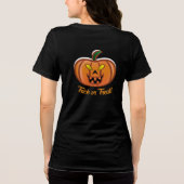 Halloween Pompoen Tri-Blend Shirt (Achterkant)