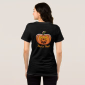 Halloween Pompoen Tri-Blend Shirt (Achterkant volledig)