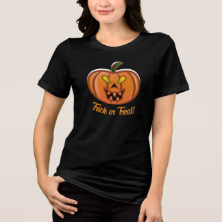 Halloween Pompoen Tri-Blend Shirt
