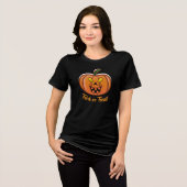 Halloween Pompoen Tri-Blend Shirt (Voorkant volledig)