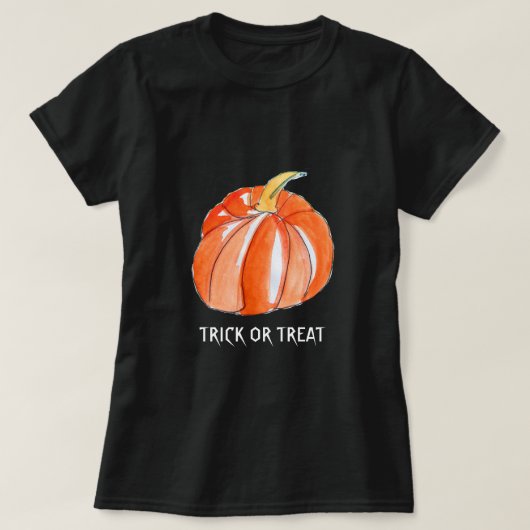 Halloween pompoen trick or treat t-shirt (Design voorkant)