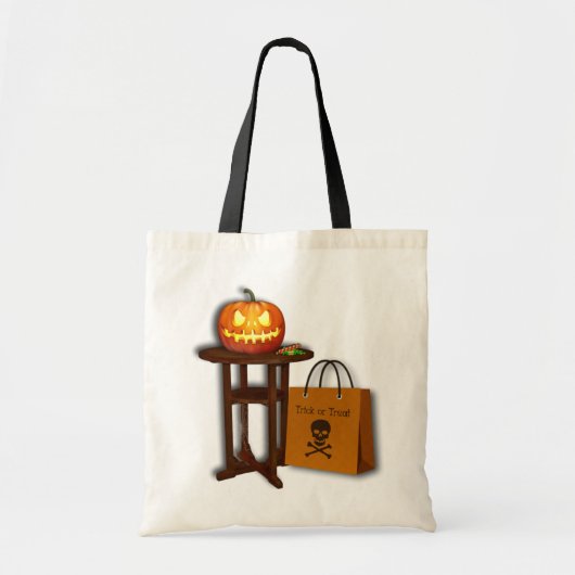 Halloween Pompoen Trick or Treat Tote Bag (Voorkant)
