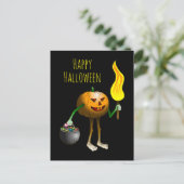 Halloween Pompoen Trick or Treating Briefkaart (Staand voorkant)