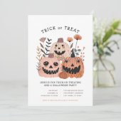 Halloween pompoen truc voor het behandelen van uit kaart (Staand voorkant)